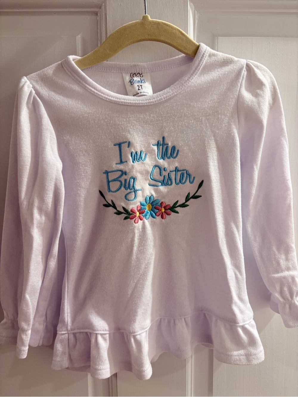 'I'm the Big Sister' Embroidery